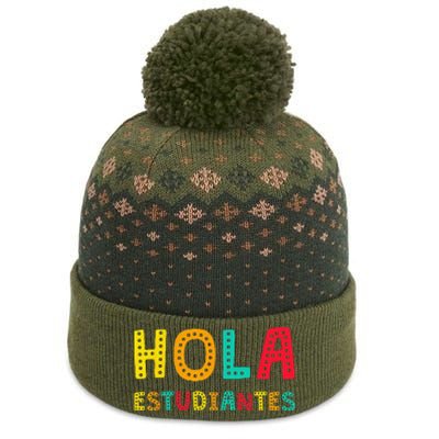 Hola Estudiantes Maestra Back to School Spanish Teacher The Baniff Cuffed Pom Beanie