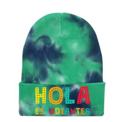 Hola Estudiantes Maestra Back to School Spanish Teacher Tie Dye 12in Knit Beanie