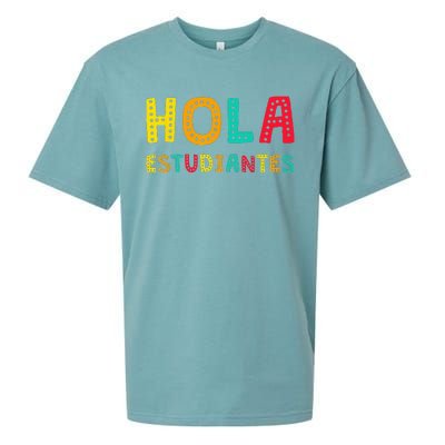 Hola Estudiantes Maestra Back to School Spanish Teacher Sueded Cloud Jersey T-Shirt