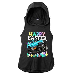 Happy Easter Monster Truck Easter Eggs Ladies PosiCharge Tri-Blend Wicking Draft Hoodie Tank