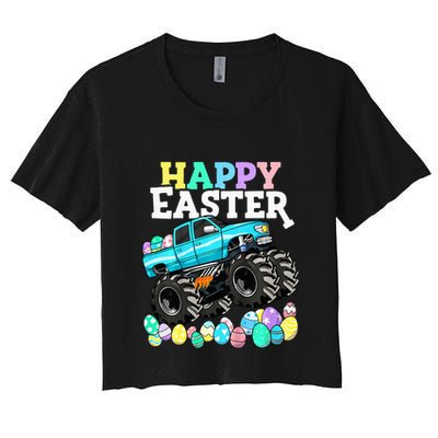 Happy Easter Monster Truck Easter Eggs Crop Top