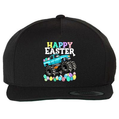 Happy Easter Monster Truck Easter Eggs Wool Snapback Cap