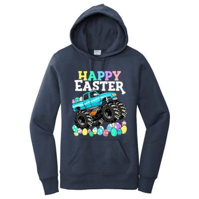 Happy Easter Monster Truck Easter Eggs Women's Pullover Hoodie