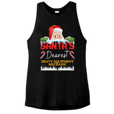 Heavy Equipment Mechanic Christmas Job Work Profession Santa Ladies PosiCharge Tri-Blend Wicking Tank