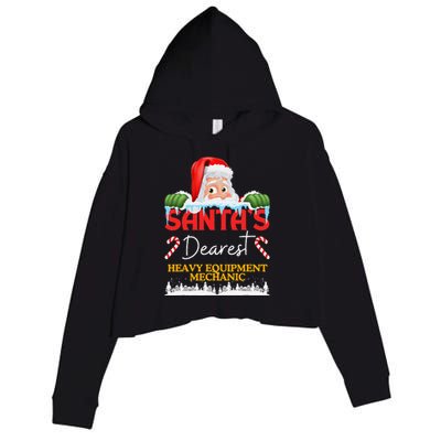 Heavy Equipment Mechanic Christmas Job Work Profession Santa Crop Fleece Hoodie