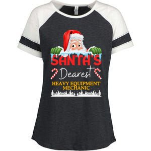 Heavy Equipment Mechanic Christmas Job Work Profession Santa Enza Ladies Jersey Colorblock Tee