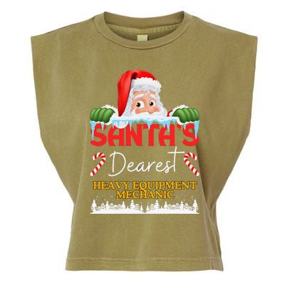 Heavy Equipment Mechanic Christmas Job Work Profession Santa Garment-Dyed Women's Muscle Tee