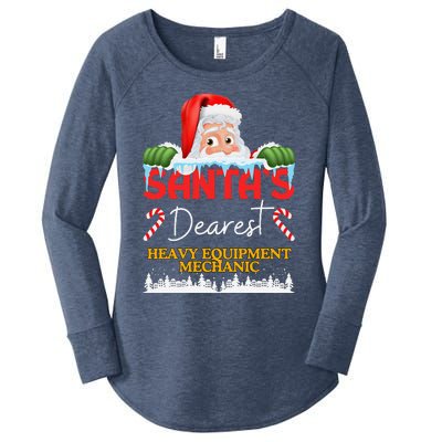 Heavy Equipment Mechanic Christmas Job Work Profession Santa Women's Perfect Tri Tunic Long Sleeve Shirt