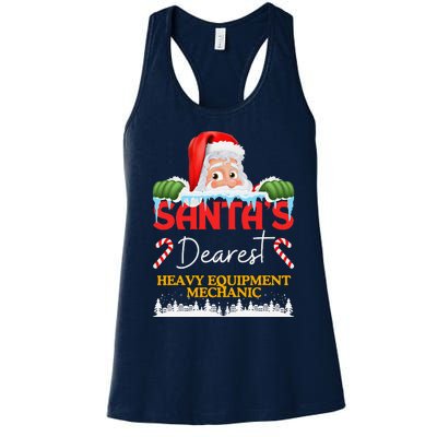 Heavy Equipment Mechanic Christmas Job Work Profession Santa Women's Racerback Tank