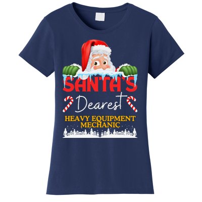 Heavy Equipment Mechanic Christmas Job Work Profession Santa Women's T-Shirt