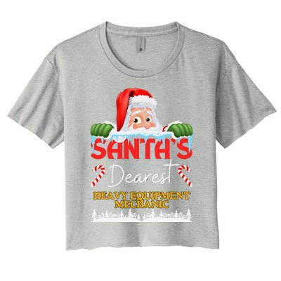 Heavy Equipment Mechanic Christmas Job Work Profession Santa Women's Crop Top Tee