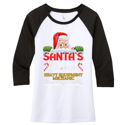 Heavy Equipment Mechanic Christmas Job Work Profession Santa Women's Tri-Blend 3/4-Sleeve Raglan Shirt