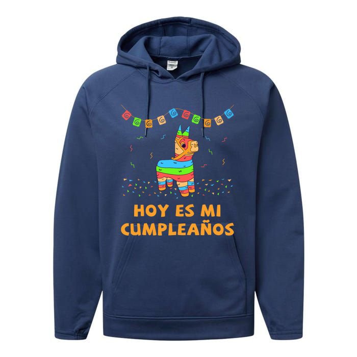 Hoy Es Mi Cumpleanos Pinata Birthday Cinco De Mayo Performance Fleece Hoodie