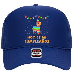 Hoy Es Mi Cumpleanos Pinata Birthday Cinco De Mayo High Crown Mesh Back Trucker Hat