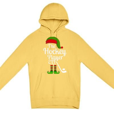 Hockey Elf Matching Family Christmas Funny Pajama Party Gift Premium Pullover Hoodie