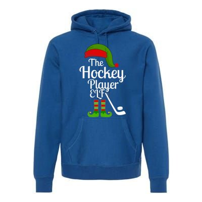 Hockey Elf Matching Family Christmas Funny Pajama Party Gift Premium Hoodie