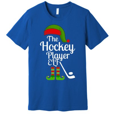 Hockey Elf Matching Family Christmas Funny Pajama Party Gift Premium T-Shirt