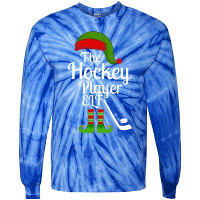 Hockey Elf Matching Family Christmas Funny Pajama Party Gift Tie-Dye Long Sleeve Shirt