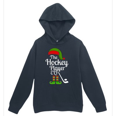 Hockey Elf Matching Family Christmas Funny Pajama Party Gift Urban Pullover Hoodie