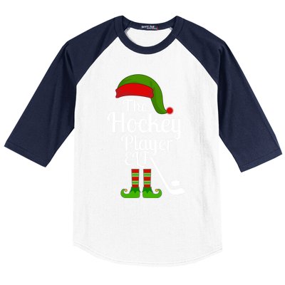 Hockey Elf Matching Family Christmas Funny Pajama Party Gift Baseball Sleeve Shirt