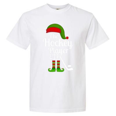 Hockey Elf Matching Family Christmas Funny Pajama Party Gift Garment-Dyed Heavyweight T-Shirt