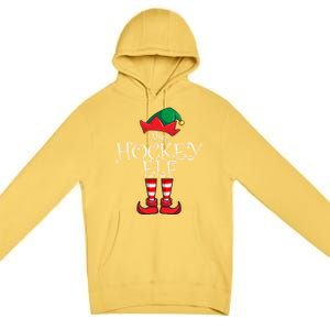 Hockey Elf Matching Family Christmas Party Pajama Hockey Elf Cute Gift Premium Pullover Hoodie