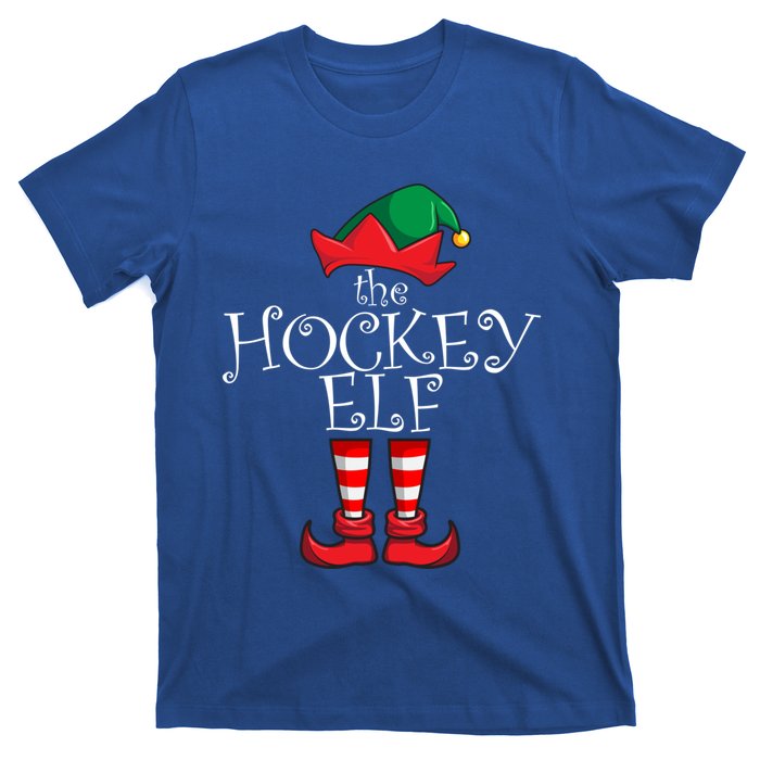 Hockey Elf Matching Family Christmas Party Pajama Hockey Elf Cute Gift T-Shirt