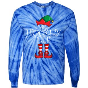 Hockey Elf Matching Family Christmas Party Pajama Hockey Elf Cute Gift Tie-Dye Long Sleeve Shirt