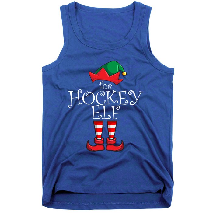 Hockey Elf Matching Family Christmas Party Pajama Hockey Elf Cute Gift Tank Top