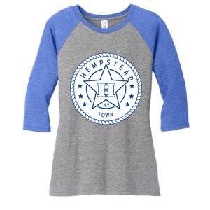 Hempstead New York Town Women's Tri-Blend 3/4-Sleeve Raglan Shirt