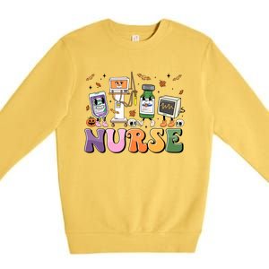 Halloween Er Nurse Er Boo Crew Er Ed Emergency Room Rn Gift Premium Crewneck Sweatshirt