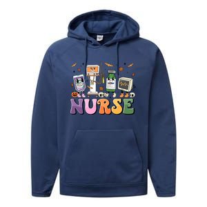 Halloween Er Nurse Er Boo Crew Er Ed Emergency Room Rn Gift Performance Fleece Hoodie