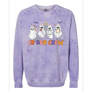 Halloween Er Nurse Er Boo Crew Funny Er Ed Nurse Tech Meaningful Gift Colorblast Crewneck Sweatshirt