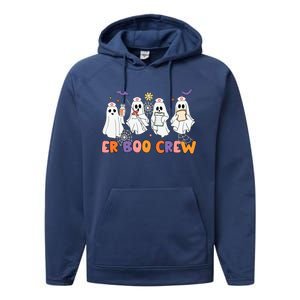 Halloween Er Nurse Er Boo Crew Funny Er Ed Nurse Tech Meaningful Gift Performance Fleece Hoodie