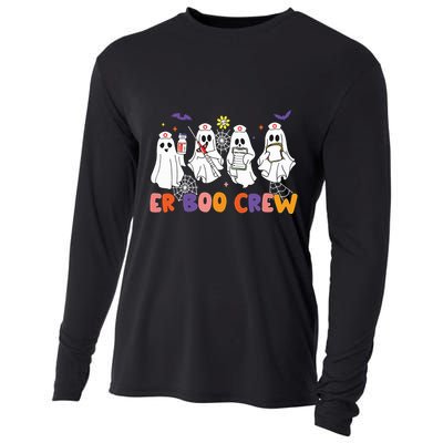 Halloween Er Nurse Er Boo Crew Funny Er Ed Nurse Tech Cooling Performance Long Sleeve Crew