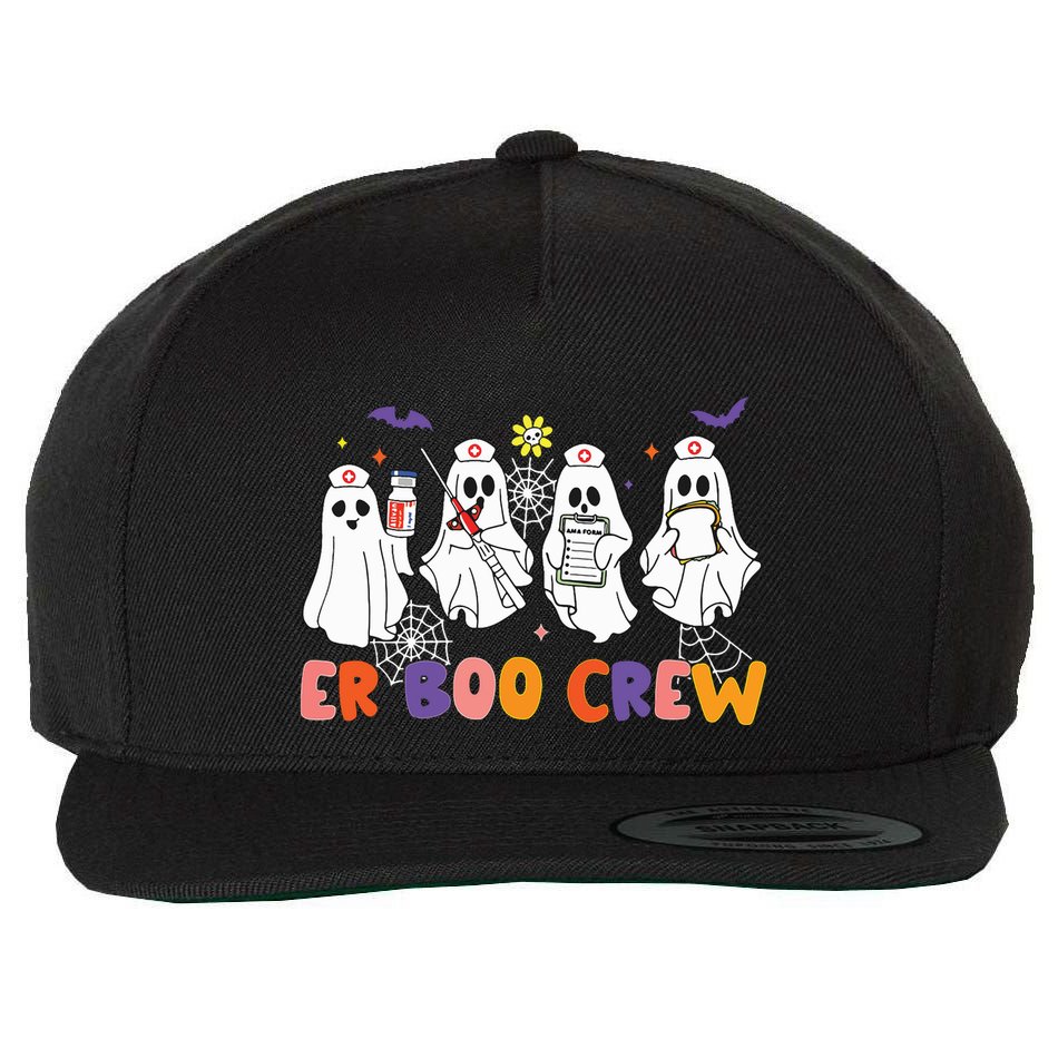Halloween Er Nurse Er Boo Crew Funny Er Ed Nurse Tech Wool Snapback Cap