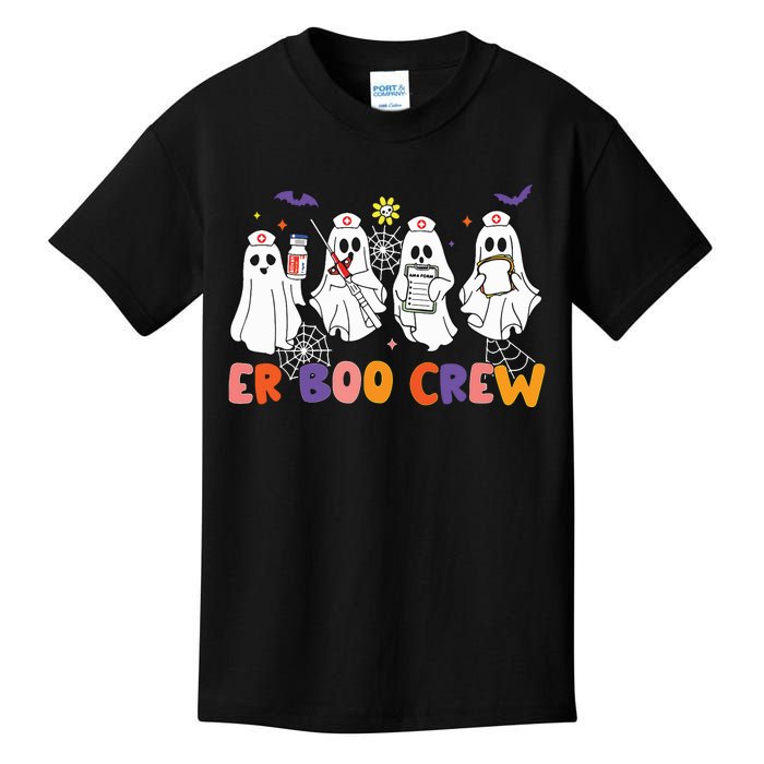 Halloween Er Nurse Er Boo Crew Funny Er Ed Nurse Tech Kids T-Shirt