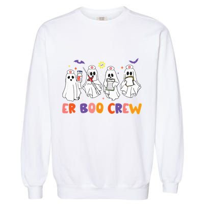 Halloween Er Nurse Er Boo Crew Funny Er Ed Nurse Tech Garment-Dyed Sweatshirt