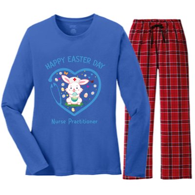 Happy Easter Nurse Practitioner Great Gift Cute Nurse Easter Day Gift Women's Long Sleeve Flannel Pajama Set 