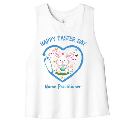 Happy Easter Nurse Practitioner Great Gift Cute Nurse Easter Day Gift Women's Racerback Cropped Tank