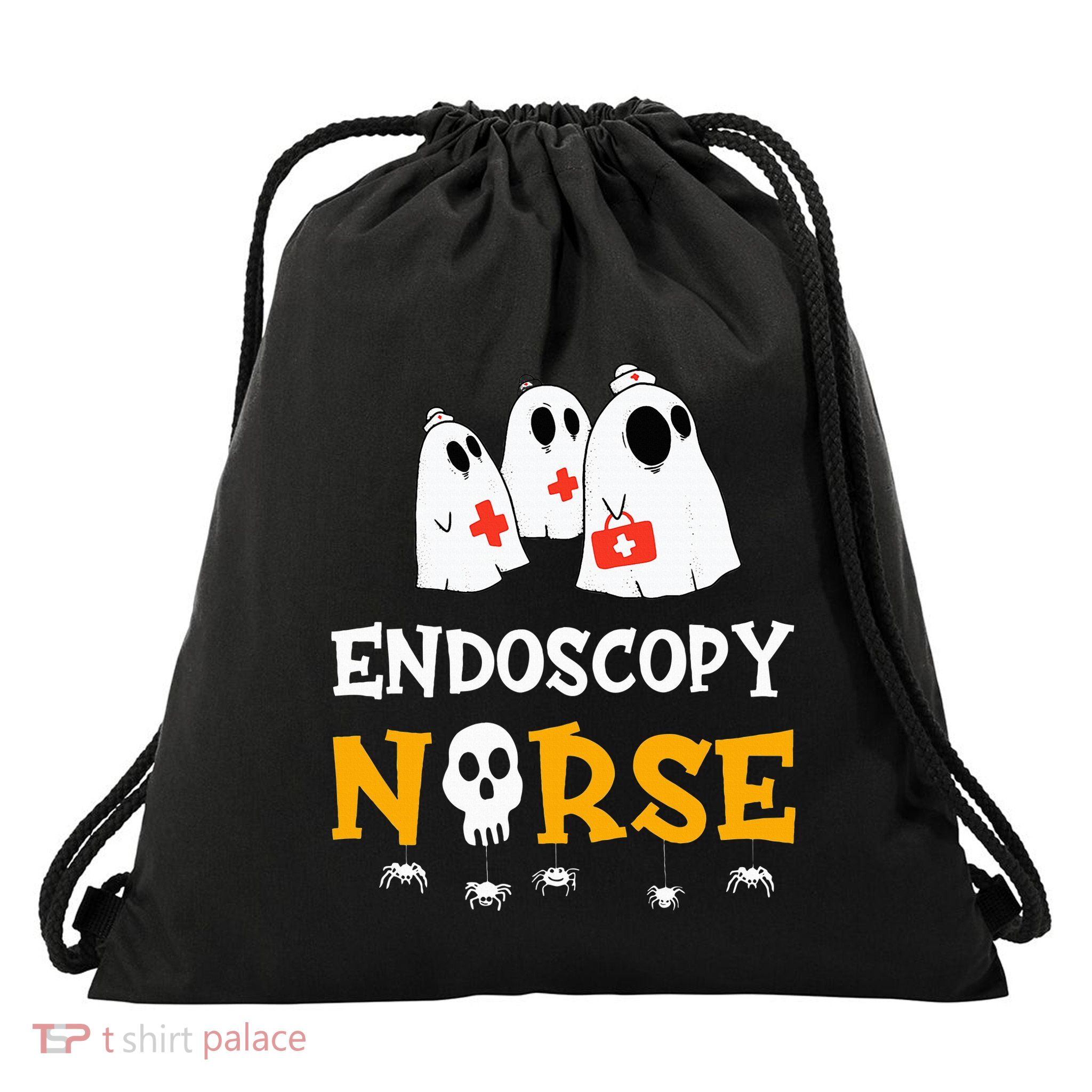 Halloween Endoscopy Nurse Costume Funny RN Nursing Ghost Drawstring Bag