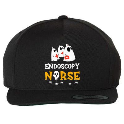 Halloween Endoscopy Nurse Costume Funny RN Nursing Ghost Wool Snapback Cap