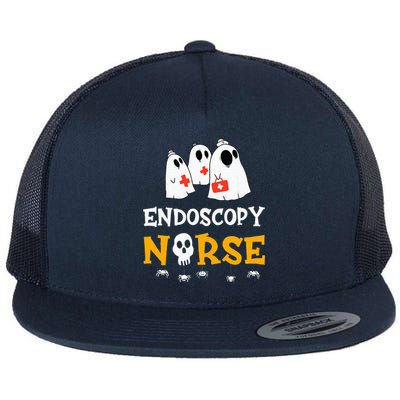 Halloween Endoscopy Nurse Costume Funny RN Nursing Ghost Flat Bill Trucker Hat