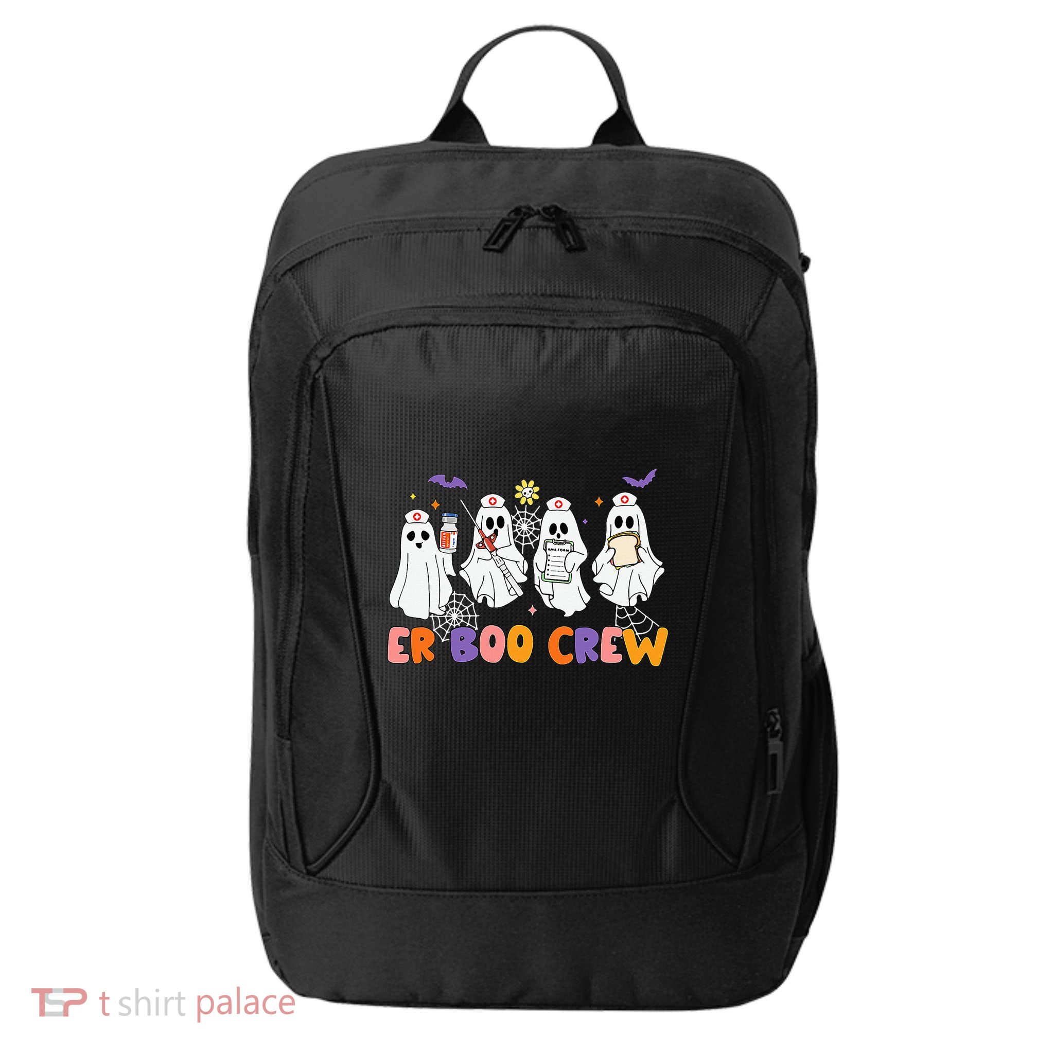 Halloween ER Nurse ER Boo Crew Funny ER Ed Nurse Tech City Backpack