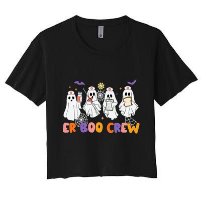 Halloween ER Nurse ER Boo Crew Funny ER Ed Nurse Tech Crop Top