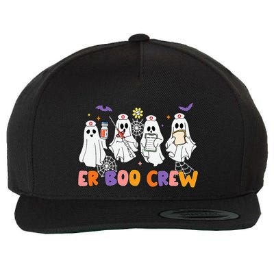Halloween ER Nurse ER Boo Crew Funny ER Ed Nurse Tech Wool Snapback Cap