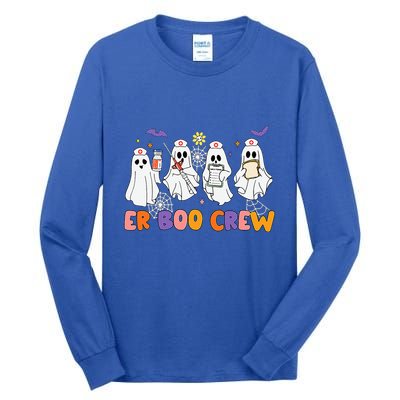 Halloween ER Nurse ER Boo Crew Funny ER Ed Nurse Tech Tall Long Sleeve T-Shirt