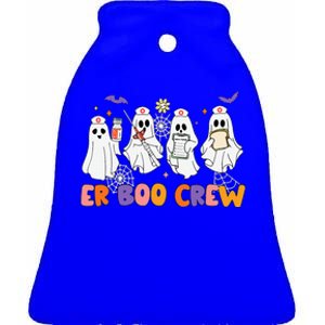 Halloween ER Nurse ER Boo Crew Funny ER Ed Nurse Tech Ceramic Bell Ornament