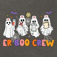 Halloween ER Nurse ER Boo Crew Funny ER Ed Nurse Tech Cotton Canvas Backpack