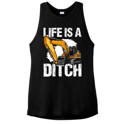 Heavy Equipment Operator & Excavator Driver Ladies PosiCharge Tri-Blend Wicking Tank